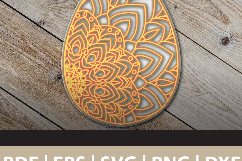 Intra απο ξύλο plywood 3mm-4mm πάχος 3D Egg Mandala Multi Layered Δίασταση 30x30 cm INTRAFABR-26118679