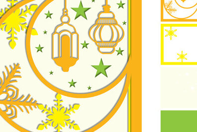 Σετ των 2 Intra απο ξύλο plywood 3mm-4mm πάχος 3d EMubarak Shadow Box Δίασταση 25x25 cm INTRAFABR-66282693