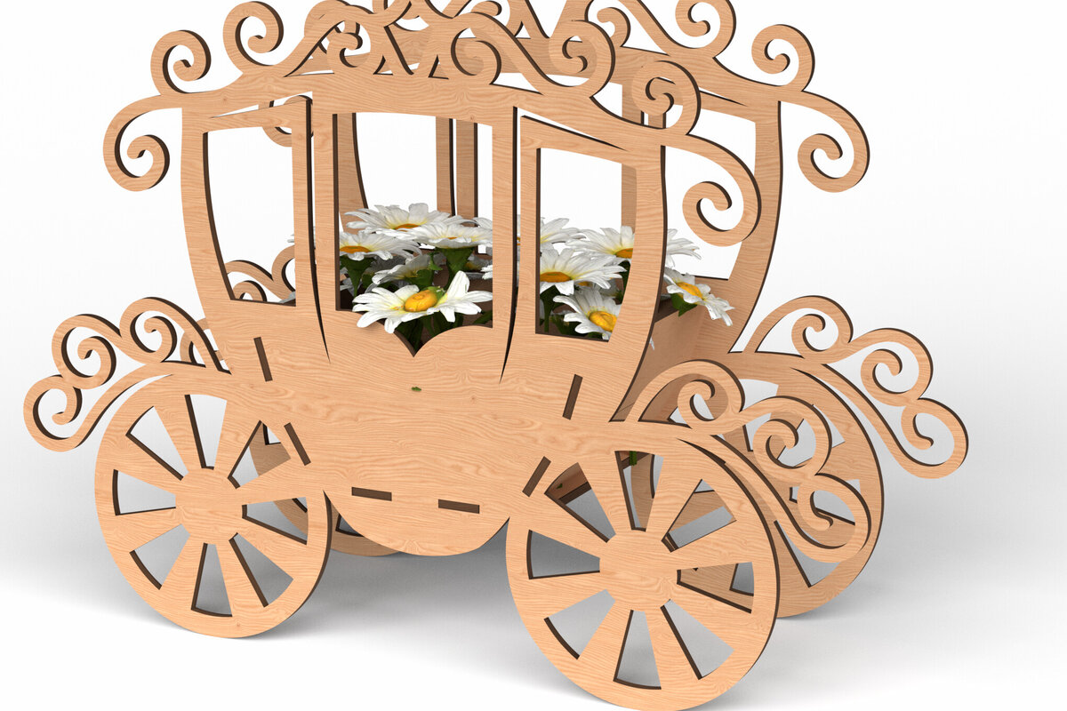 Σετ των 2 Intra απο ξύλο plywood 3mm-4mm πάχος Τρισδιάστατη θήκη λουλουδιών νεράιδα Δίασταση 30x20 cm INTRAFABR-119867630