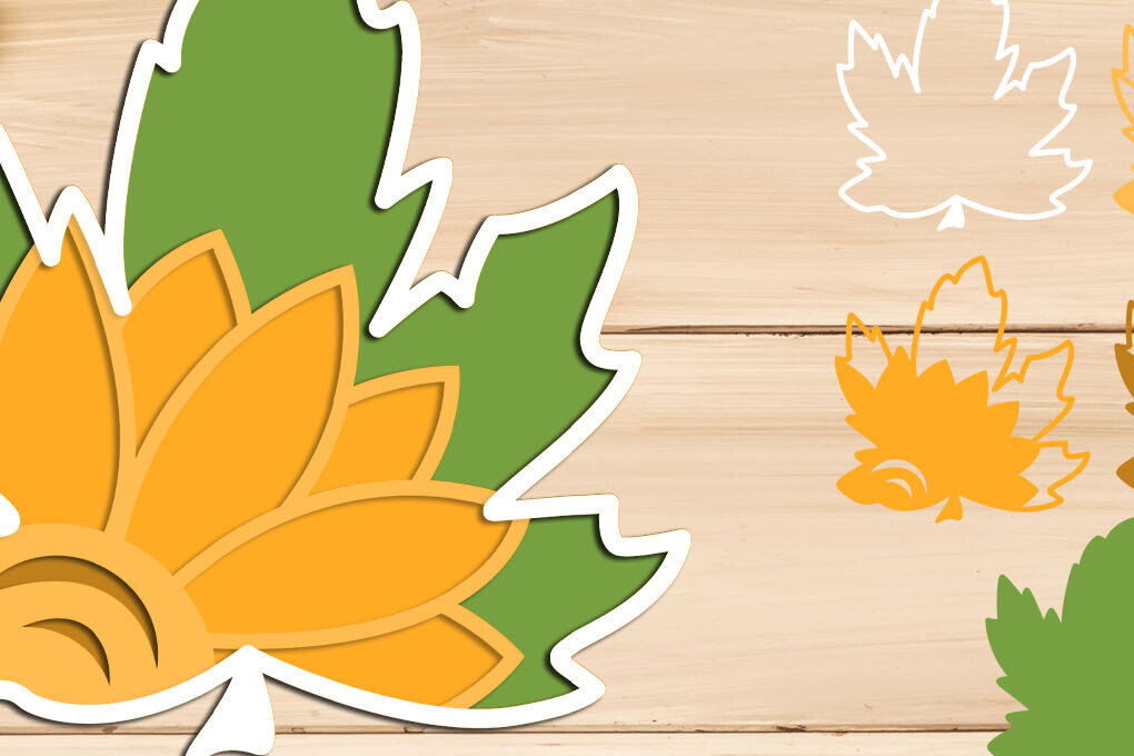 Σετ των 3 Intra απο ξύλο plywood 3mm-4mm πάχος 3d Fall Layered , Autumn 3d Leaf Δίασταση 8x8 cm INTRAFABR-103449117