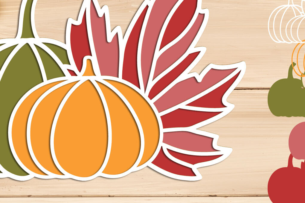 Intra απο ξύλο plywood 3mm-4mm πάχος 3D Fall Pumpkin Layered, Ημέρα των Ευχαριστιών Δίασταση 15x15 cm INTRAFABR-103520767