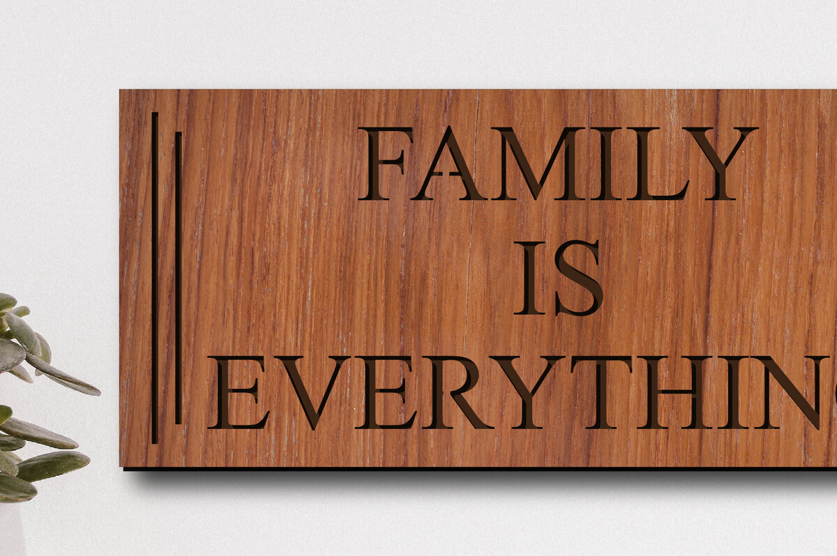 Intra απο ξύλο plywood 3mm-4mm πάχος Η 3D Family είναι τα πάντα Διακόσμηση επιγραφής τοίχου Δίασταση 30x20 cm INTRAFABR-28237847