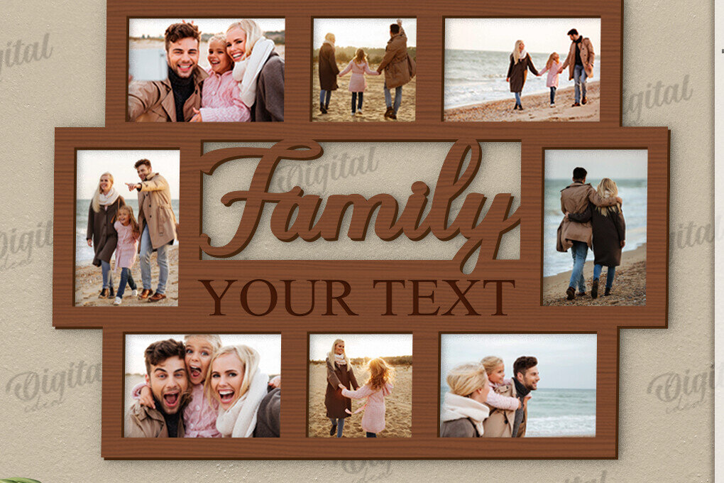 Intra απο ξύλο plywood 3mm-4mm πάχος Τρισδιάστατη οικογενειακή κορνίζα φωτογραφιών Δίασταση 20x30 cm INTRAFABR-121429866