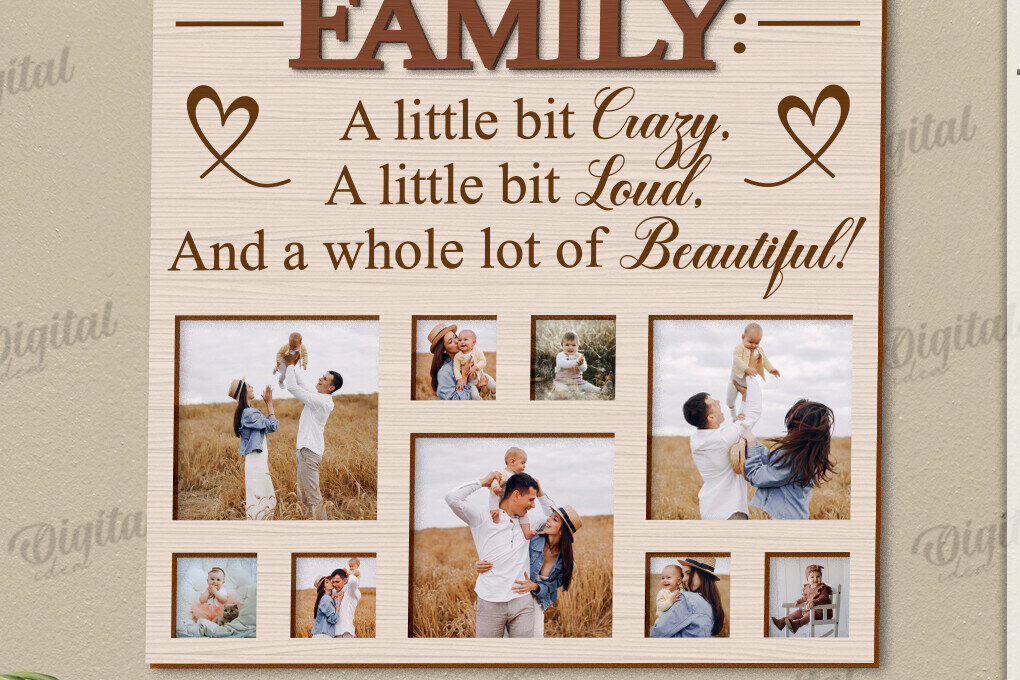 Σετ των 2 Intra απο ξύλο plywood 3mm-4mm πάχος Τρισδιάστατη οικογενειακή κορνίζα φωτογραφιών Δίασταση 20x30 cm INTRAFABR-121430046