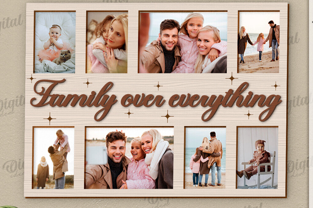 Intra απο ξύλο plywood 3mm-4mm πάχος Τρισδιάστατη οικογενειακή κορνίζα φωτογραφιών Δίασταση 20x30 cm INTRAFABR-121430498