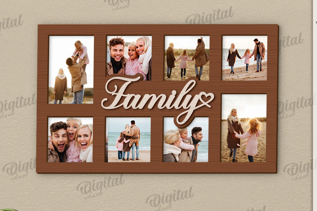 Intra απο ξύλο plywood 3mm-4mm πάχος Τρισδιάστατη οικογενειακή κορνίζα φωτογραφιών Δίασταση 20x30 cm INTRAFABR-121430609