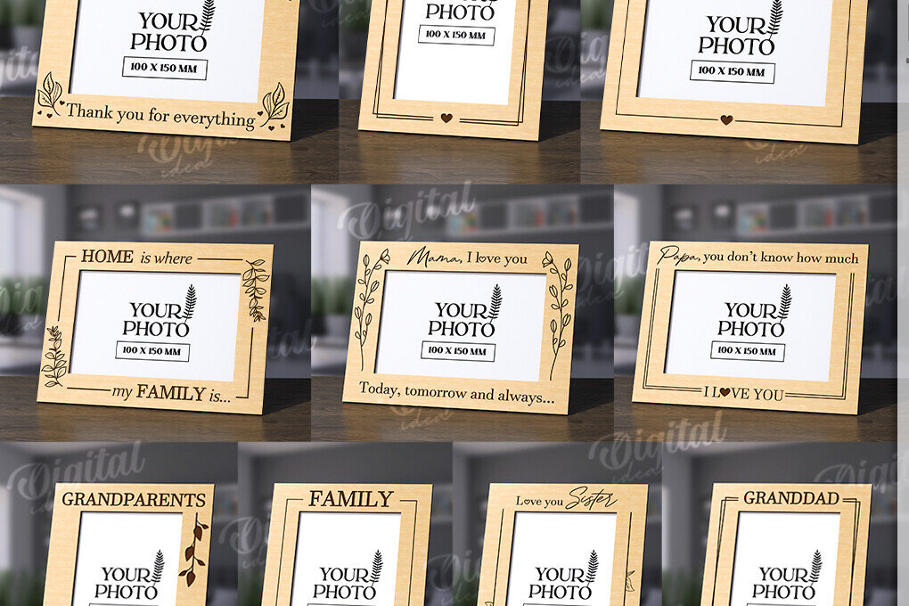 Intra απο ξύλο plywood 3mm-4mm πάχος τρισδιάστατων οικογενειακών κορνίζες Δίασταση 20x30 cm INTRAFABR-118690235