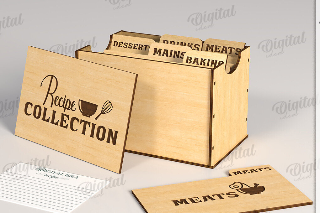 Intra απο ξύλο plywood 3mm-4mm πάχος 3D Family Recipe Box Δίασταση 30x20 cm INTRAFABR-120104805