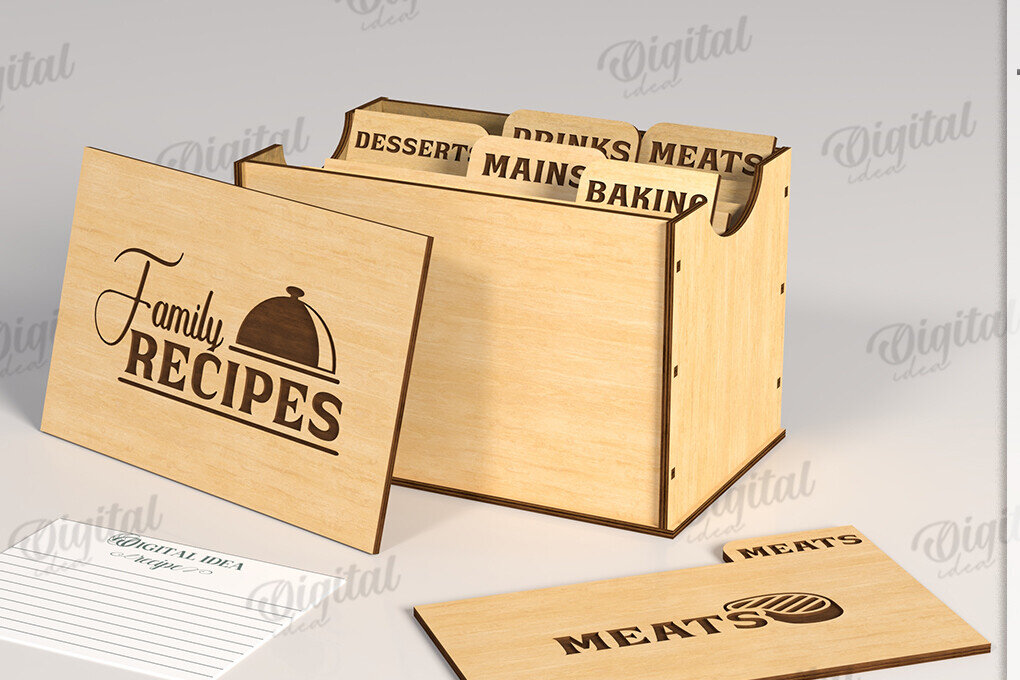 Intra απο ξύλο plywood 3mm-4mm πάχος 3D Family Recipe Box Δίασταση 30x20 cm INTRAFABR-120104761