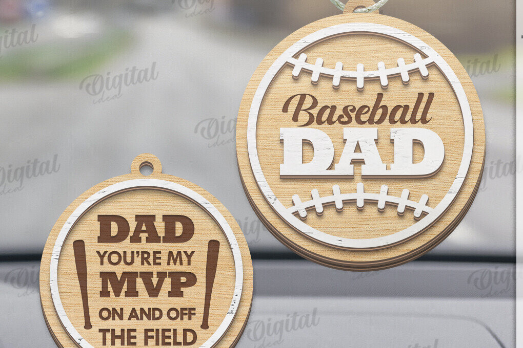 Σετ των 3 Intra απο ξύλο plywood 3mm-4mm πάχος Τρισδιάστατη γούρι αυτοκινήτου για τη γιορτή του πατέρα Δίασταση 4x4 cm INTRAFABR-120587317