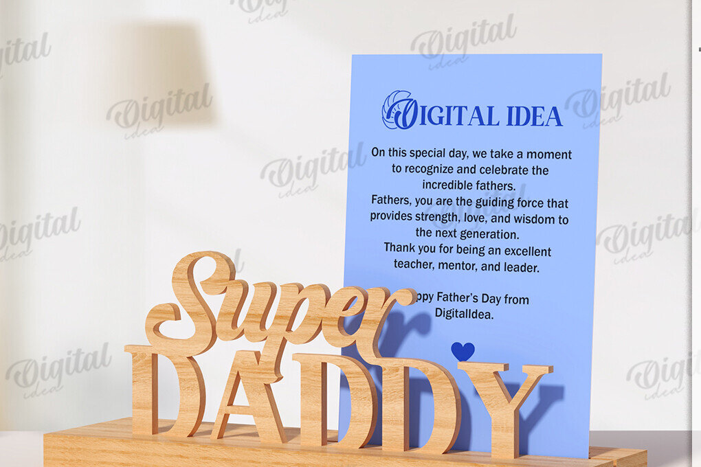 Intra απο ξύλο plywood 3mm-4mm πάχος Τρισδιάστατη θήκη κάρτας για τη γιορτή του πατέρα Δίασταση 30x20 cm INTRAFABR-119264917