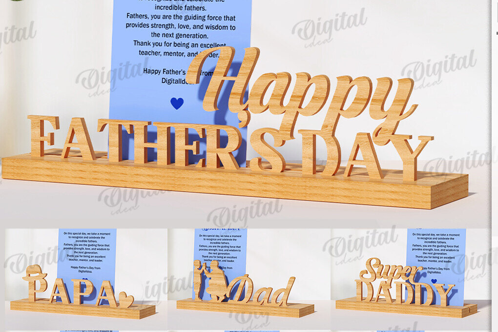 Intra απο ξύλο plywood 3mm-4mm πάχος Τρισδιάστατη θήκη κάρτας για τη γιορτή του πατέρα Δίασταση 30x20 cm INTRAFABR-119261816