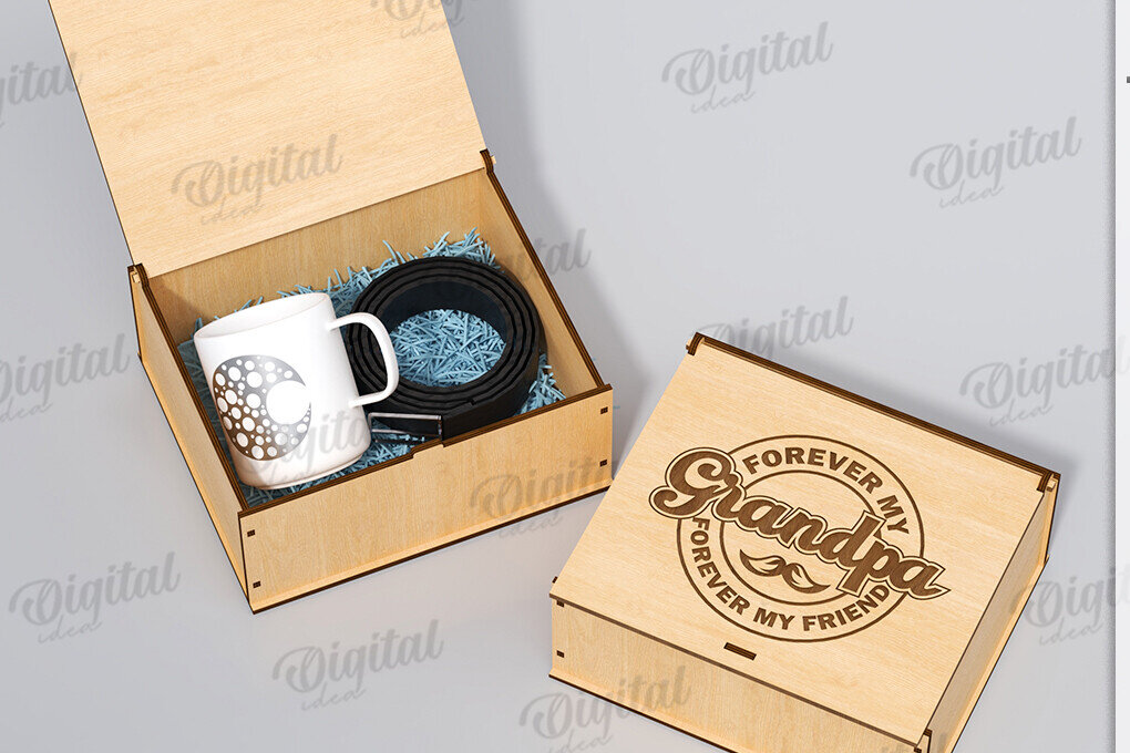 Σετ των 3 Intra απο ξύλο plywood 3mm-4mm πάχος 3D κουτί δώρου για τη γιορτή του πατέρα Δίασταση 10x10 cm INTRAFABR-119974442