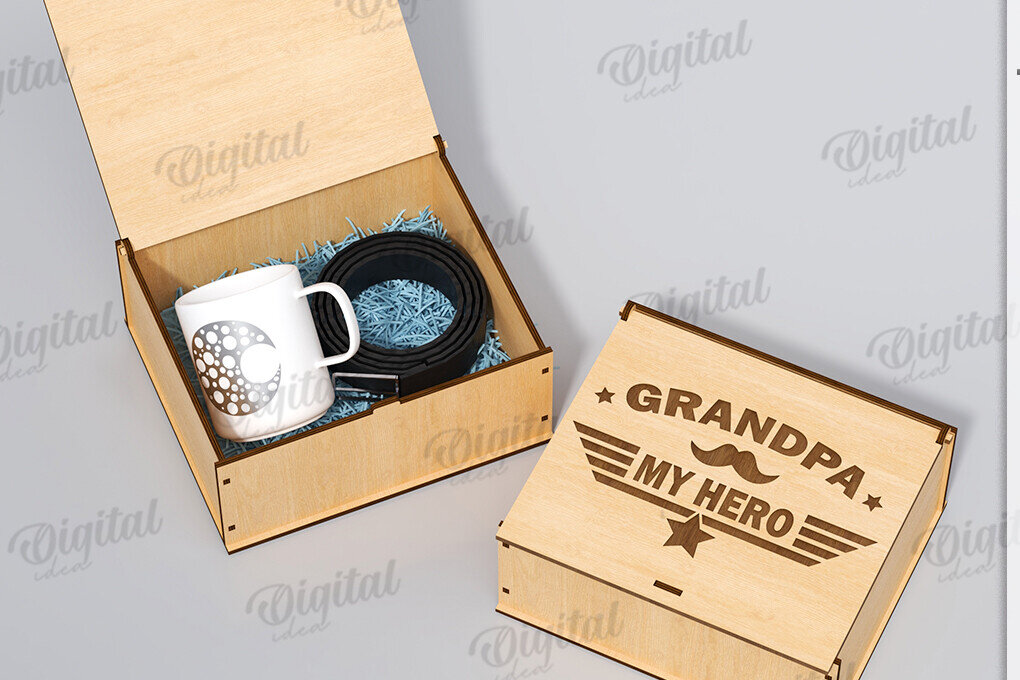 Σετ των 3 Intra απο ξύλο plywood 3mm-4mm πάχος 3D κουτί δώρου για τη γιορτή του πατέρα Δίασταση 10x10 cm INTRAFABR-119974066