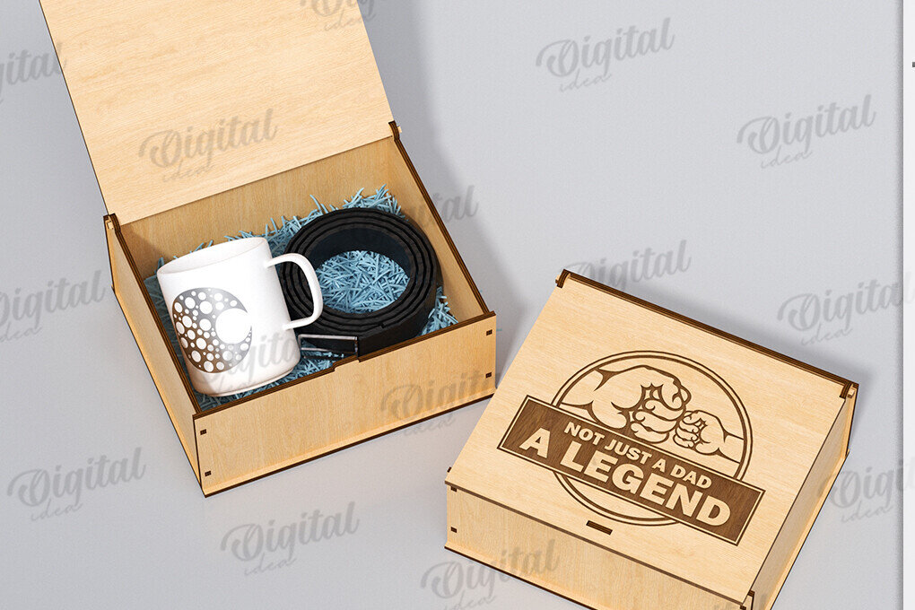 Σετ των 3 Intra απο ξύλο plywood 3mm-4mm πάχος 3D κουτί δώρου για τη γιορτή του πατέρα Δίασταση 10x10 cm INTRAFABR-119974109