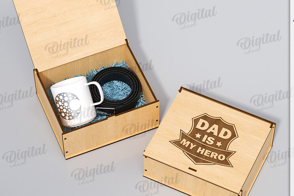 Σετ των 3 Intra απο ξύλο plywood 3mm-4mm πάχος 3D κουτί δώρου για τη γιορτή του πατέρα Δίασταση 10x10 cm INTRAFABR-119974381