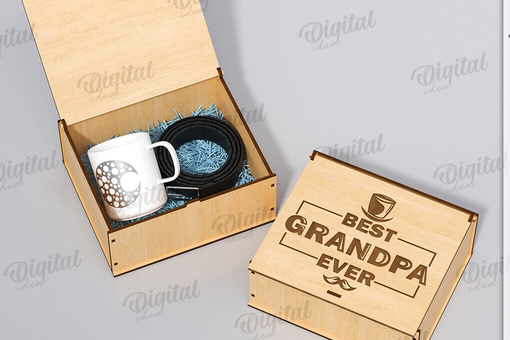 Σετ των 3 Intra απο ξύλο plywood 3mm-4mm πάχος 3D κουτί δώρου για τη γιορτή του πατέρα Δίασταση 10x10 cm INTRAFABR-119973892