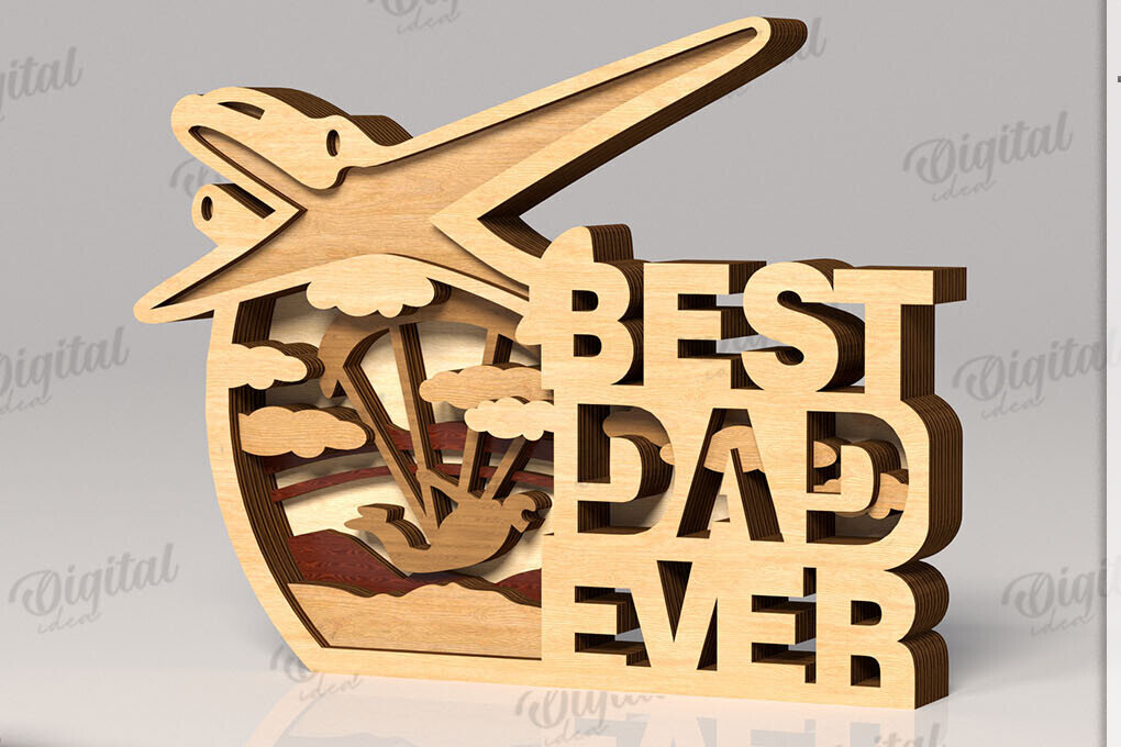 Intra απο ξύλο plywood 3mm-4mm πάχος Τρισδιάστατη για τη γιορτή του πατέρα Δίασταση 30x20 cm INTRAFABR-119490907