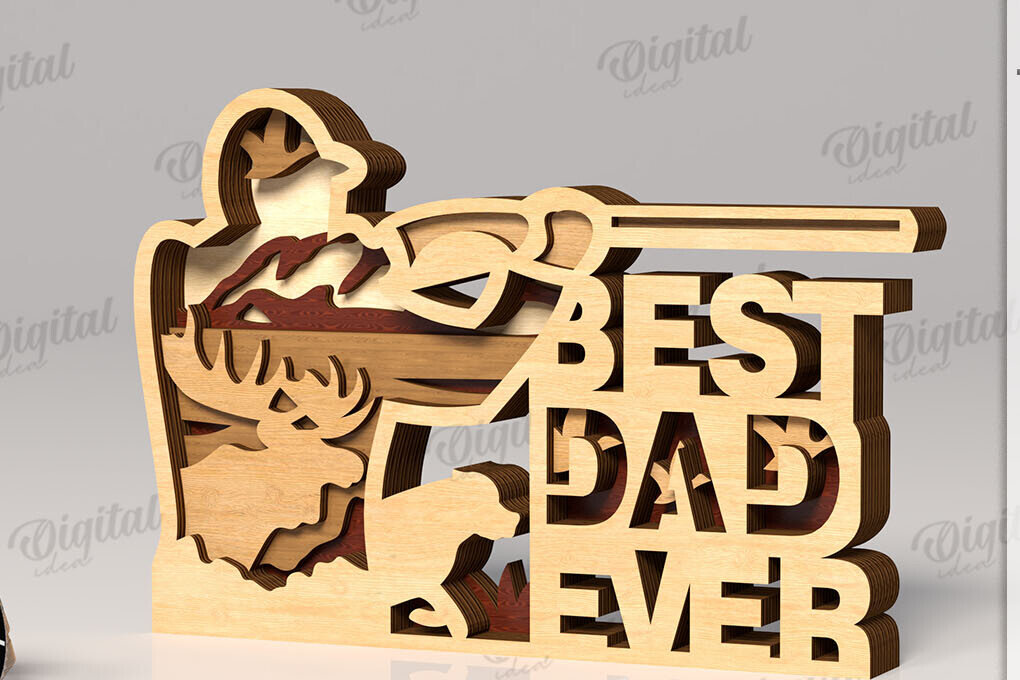 Intra απο ξύλο plywood 3mm-4mm πάχος Τρισδιάστατη για τη γιορτή του πατέρα Δίασταση 30x20 cm INTRAFABR-119490330