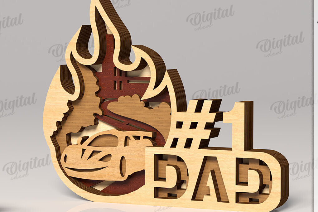 Intra απο ξύλο plywood 3mm-4mm πάχος Τρισδιάστατη για τη γιορτή του πατέρα Δίασταση 30x20 cm INTRAFABR-119490520