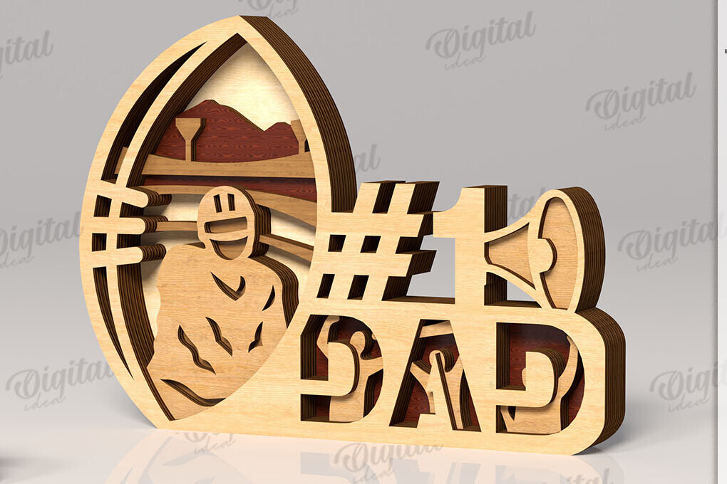 Intra απο ξύλο plywood 3mm-4mm πάχος Τρισδιάστατη για τη γιορτή του πατέρα Δίασταση 30x20 cm INTRAFABR-119490573