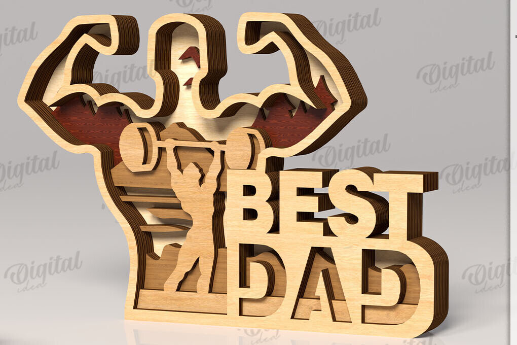 Intra απο ξύλο plywood 3mm-4mm πάχος Τρισδιάστατη για τη γιορτή του πατέρα Δίασταση 30x20 cm INTRAFABR-119490630