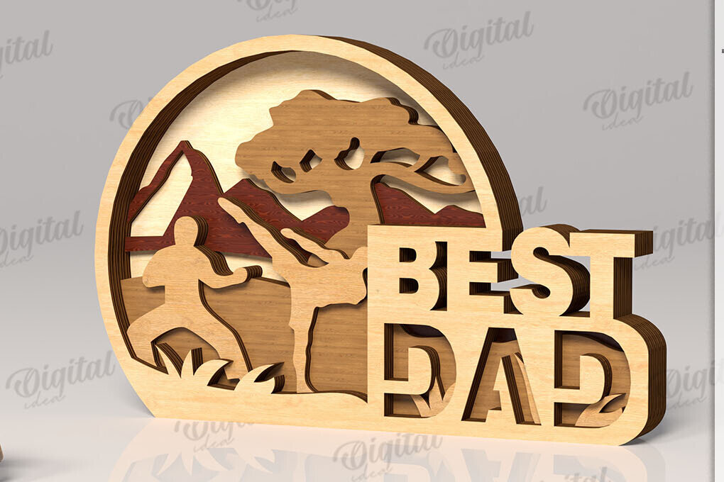 Intra απο ξύλο plywood 3mm-4mm πάχος Τρισδιάστατη για τη γιορτή του πατέρα Δίασταση 30x20 cm INTRAFABR-119490711