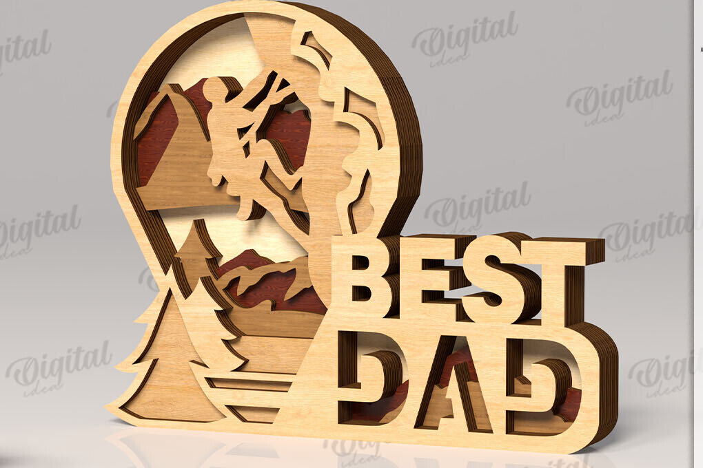 Intra απο ξύλο plywood 3mm-4mm πάχος Τρισδιάστατη για τη γιορτή του πατέρα Δίασταση 30x20 cm INTRAFABR-119490763