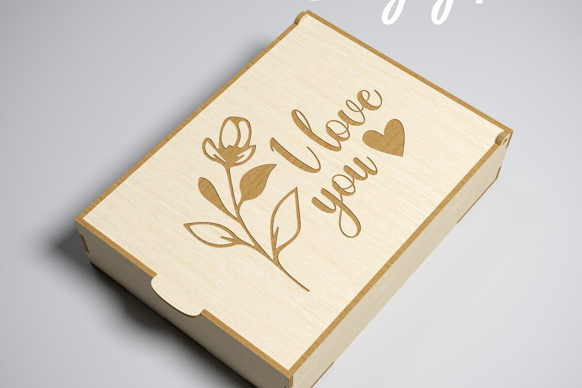 Σετ των 2 Intra απο ξύλο plywood 3mm-4mm πάχος 3D Favor Box . Ημέρα του Αγίου Βαλεντίνου Δίασταση 15x15 cm INTRAFABR-83086309