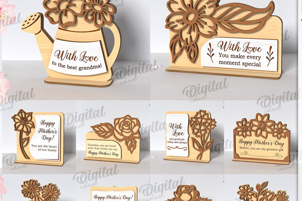 Intra απο ξύλο plywood 3mm-4mm πάχος Τρισδιάστατη φλοράλ δωροκάρτα με Δίασταση 30x20 cm INTRAFABR-118959561