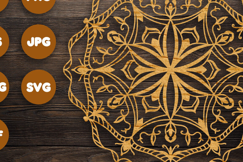 Intra απο ξύλο plywood 3mm-4mm πάχος 3D Floral Mandala για Cricut Δίασταση 30x30 cm INTRAFABR-76555086