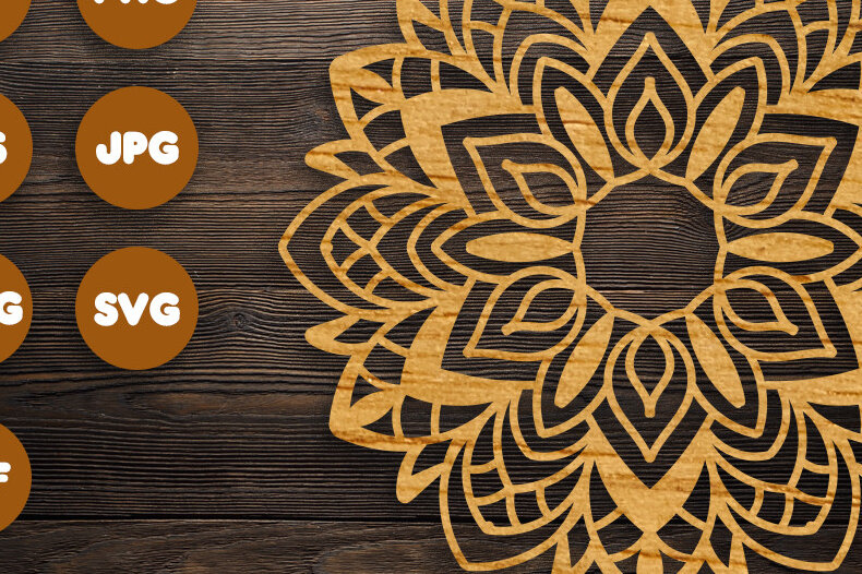 Intra απο ξύλο plywood 3mm-4mm πάχος 3D Floral Mandala για Cricut Δίασταση 30x30 cm INTRAFABR-76899222