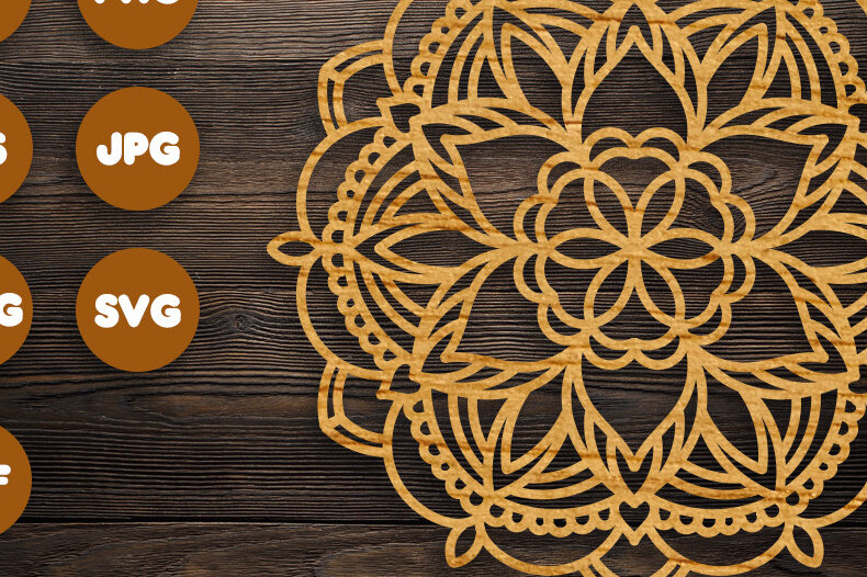 Intra απο ξύλο plywood 3mm-4mm πάχος 3D Floral Mandala για Cricut Δίασταση 30x30 cm INTRAFABR-76899390