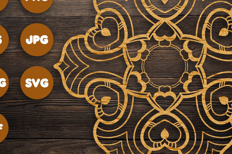 Intra απο ξύλο plywood 3mm-4mm πάχος 3D Floral Mandala για Cricut Δίασταση 30x30 cm INTRAFABR-77017458