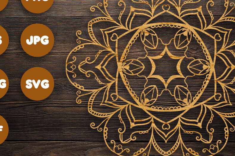 Intra απο ξύλο plywood 3mm-4mm πάχος 3D Floral Mandala για Cricut Δίασταση 30x30 cm INTRAFABR-77262592