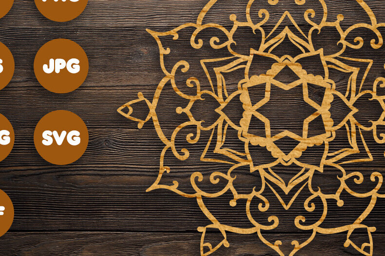 Intra απο ξύλο plywood 3mm-4mm πάχος 3D Floral Mandala για Cricut Δίασταση 30x30 cm INTRAFABR-79236196