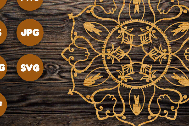 Intra απο ξύλο plywood 3mm-4mm πάχος 3D Floral Mandala για Cricut Δίασταση 30x30 cm INTRAFABR-79236552