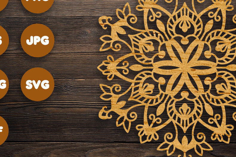 Intra απο ξύλο plywood 3mm-4mm πάχος 3D Floral Mandala για Cricut Δίασταση 30x30 cm INTRAFABR-74109425