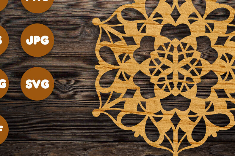 Intra απο ξύλο plywood 3mm-4mm πάχος 3D Floral Mandala για Cricut Δίασταση 30x30 cm INTRAFABR-98792905