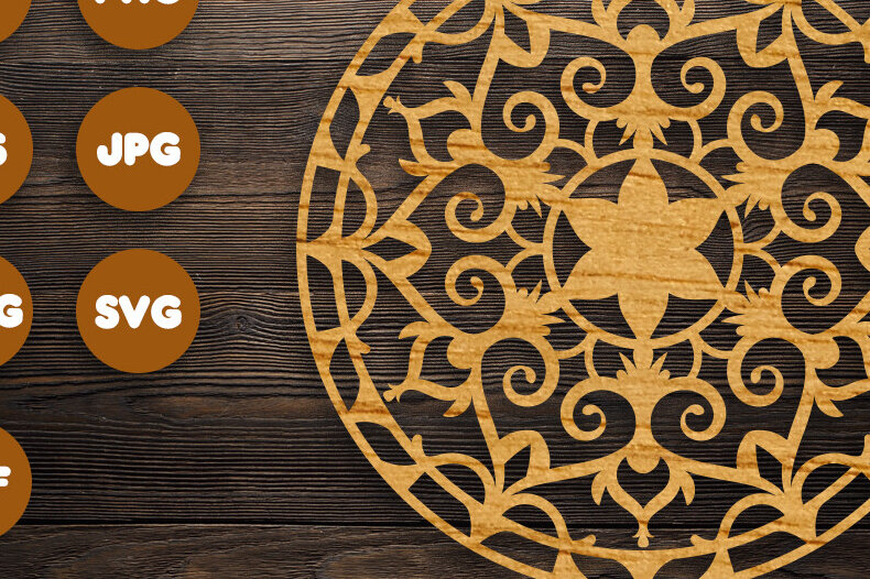 Intra απο ξύλο plywood 3mm-4mm πάχος 3D Floral Mandala για Cricut Δίασταση 30x30 cm INTRAFABR-99225939