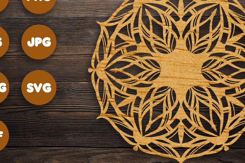 Intra απο ξύλο plywood 3mm-4mm πάχος 3D Floral Mandala για Cricut Δίασταση 30x30 cm INTRAFABR-99226121