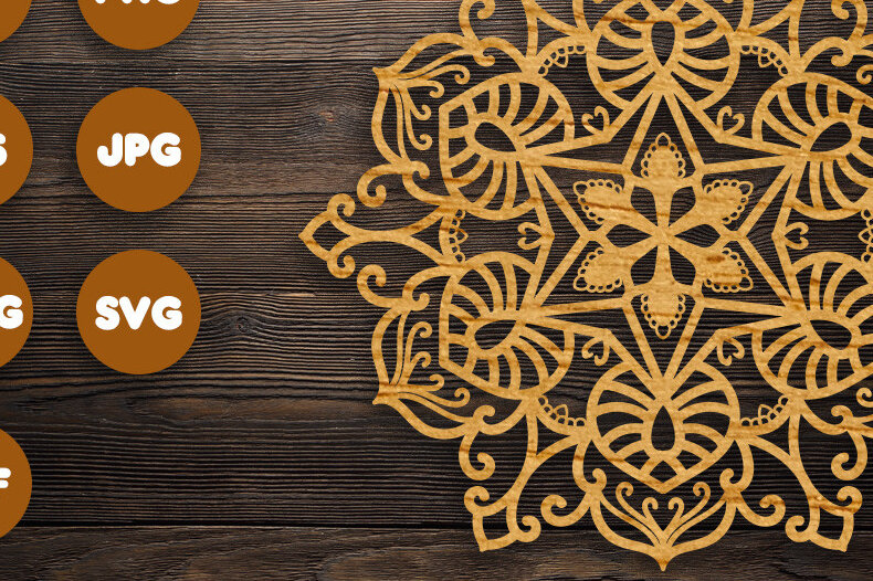 Intra απο ξύλο plywood 3mm-4mm πάχος 3D Floral Mandala για Cricut Δίασταση 30x30 cm INTRAFABR-74109519