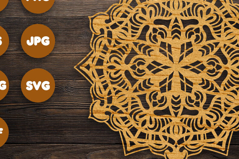 Intra απο ξύλο plywood 3mm-4mm πάχος 3D Floral Mandala για Cricut Δίασταση 30x30 cm INTRAFABR-103318471