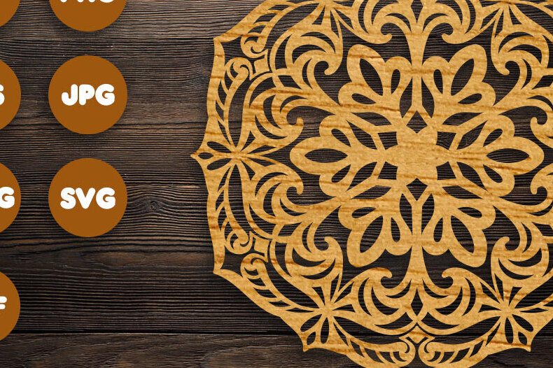Intra απο ξύλο plywood 3mm-4mm πάχος 3D Floral Mandala για Cricut Δίασταση 30x30 cm INTRAFABR-103318708