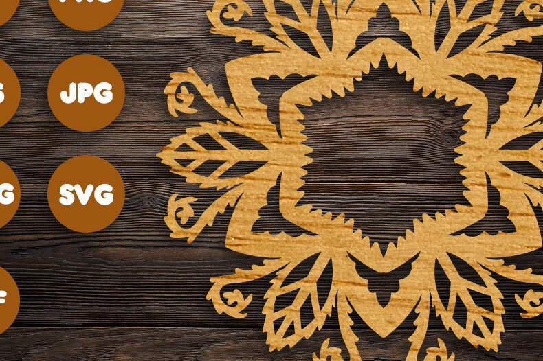 Intra απο ξύλο plywood 3mm-4mm πάχος 3D Floral Mandala για Cricut Δίασταση 30x30 cm INTRAFABR-74356429