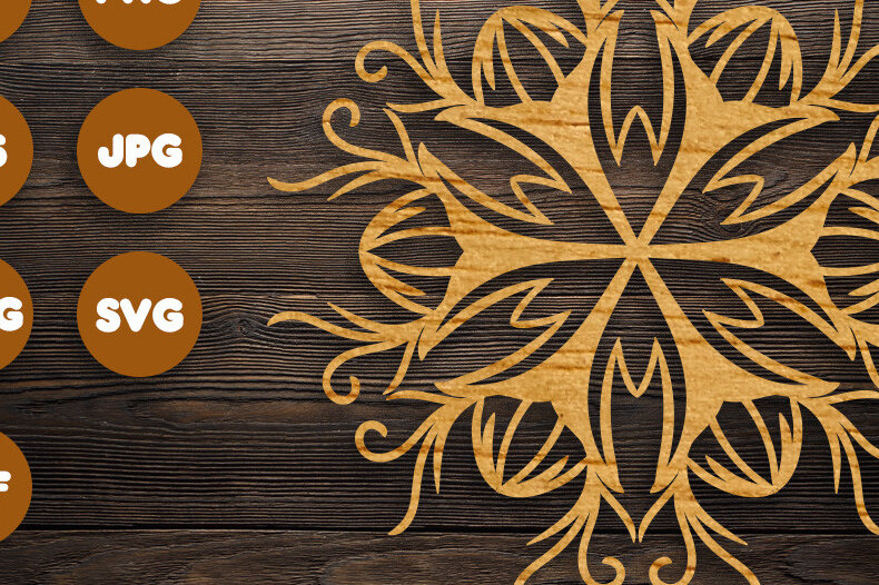 Intra απο ξύλο plywood 3mm-4mm πάχος 3D Floral Mandala για Cricut Δίασταση 30x30 cm INTRAFABR-74356615