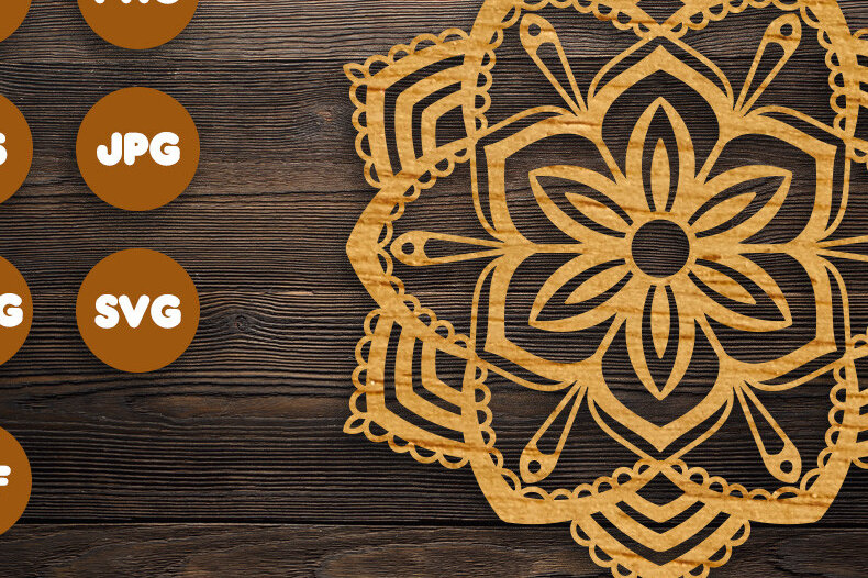 Intra απο ξύλο plywood 3mm-4mm πάχος 3D Floral Mandala για Cricut Δίασταση 30x30 cm INTRAFABR-74381174