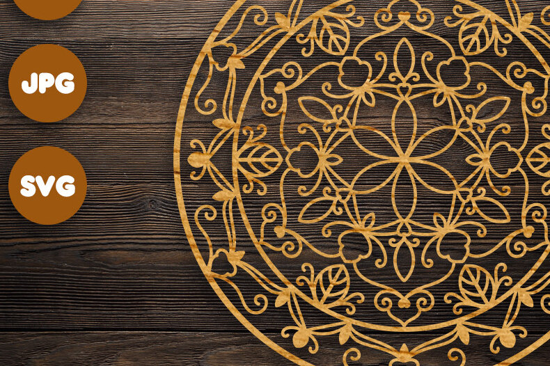 Intra απο ξύλο plywood 3mm-4mm πάχος 3D Floral Mandala για Cricut Δίασταση 30x30 cm INTRAFABR-73009266