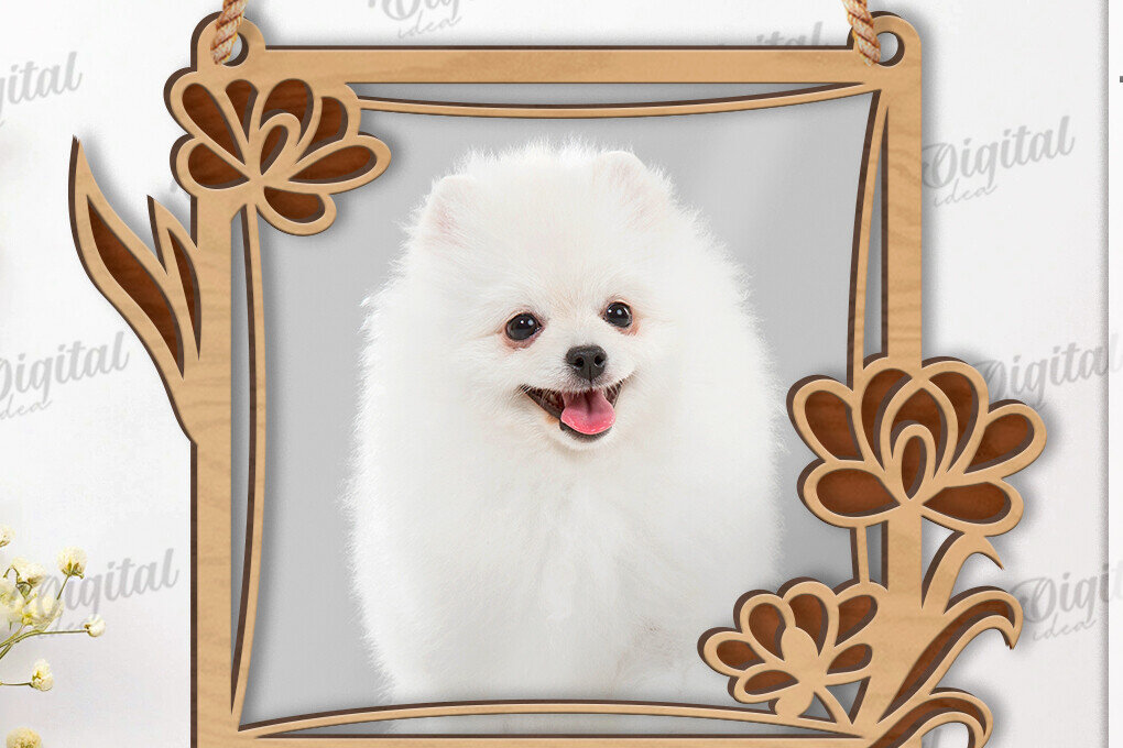 Intra απο ξύλο plywood 3mm-4mm πάχος 3D Floral κορνίζα φωτογραφιών Δίασταση 20x30 cm INTRAFABR-119139020