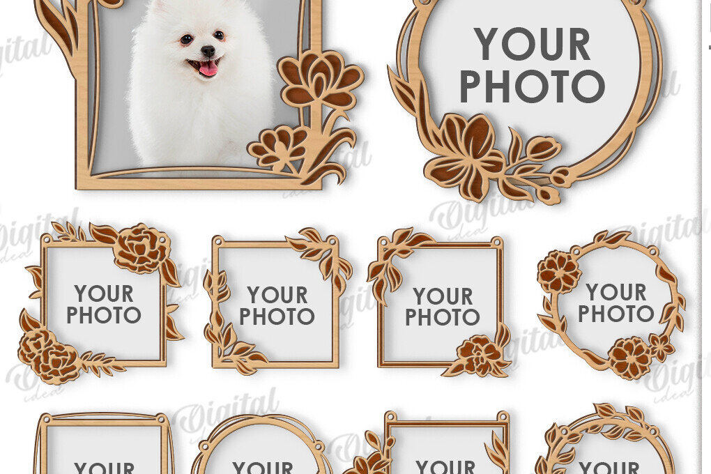 Intra απο ξύλο plywood 3mm-4mm πάχος κορνίζες 3D Floral Δίασταση 20x30 cm INTRAFABR-119075251